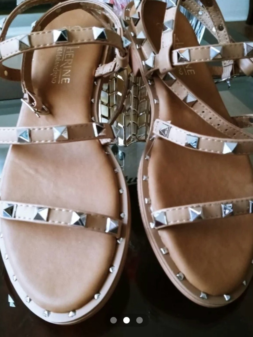 Katherine Nude Studded Gladiator Sandals